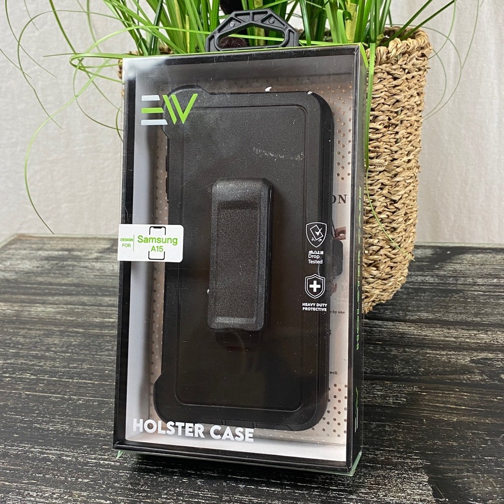 Samsung A15 Black Holster Phone Case NEW